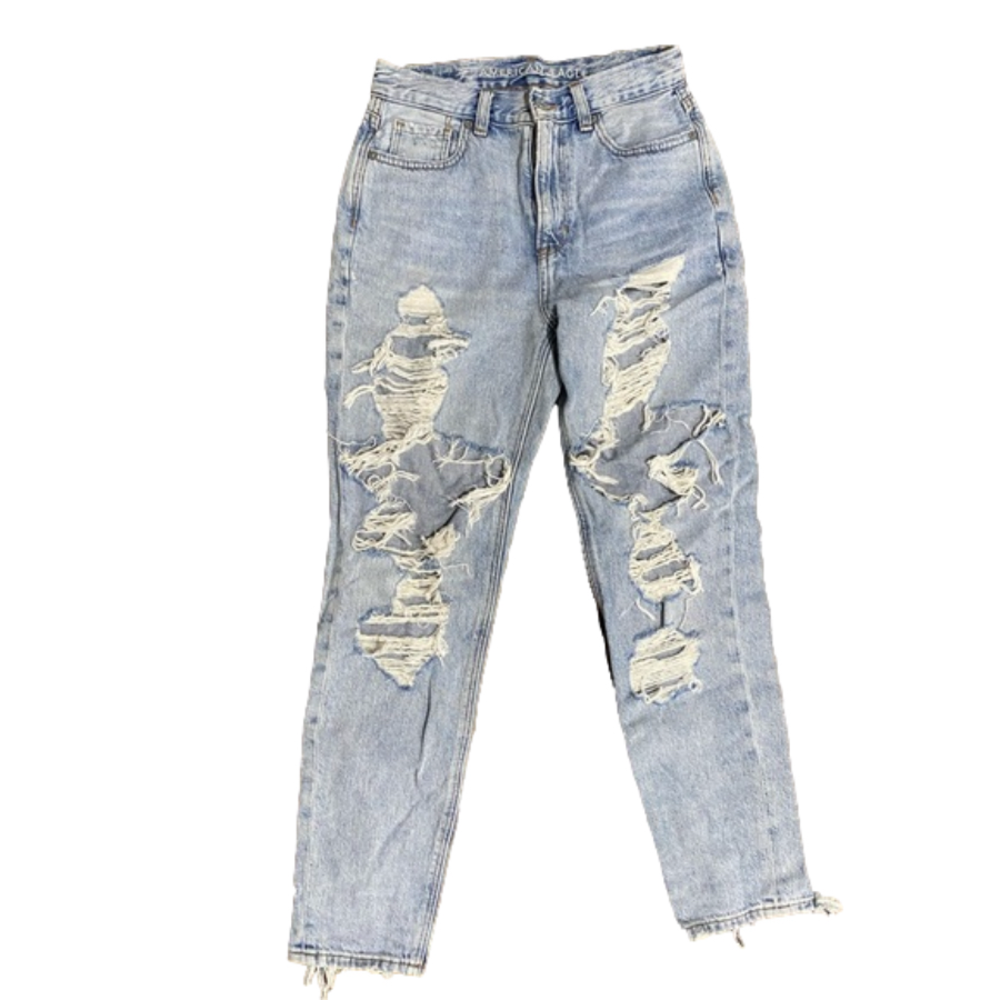 American Eagle Distressed Mom Jeans size 0